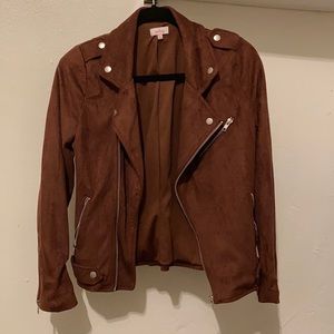Brown Suede Moto Jacket